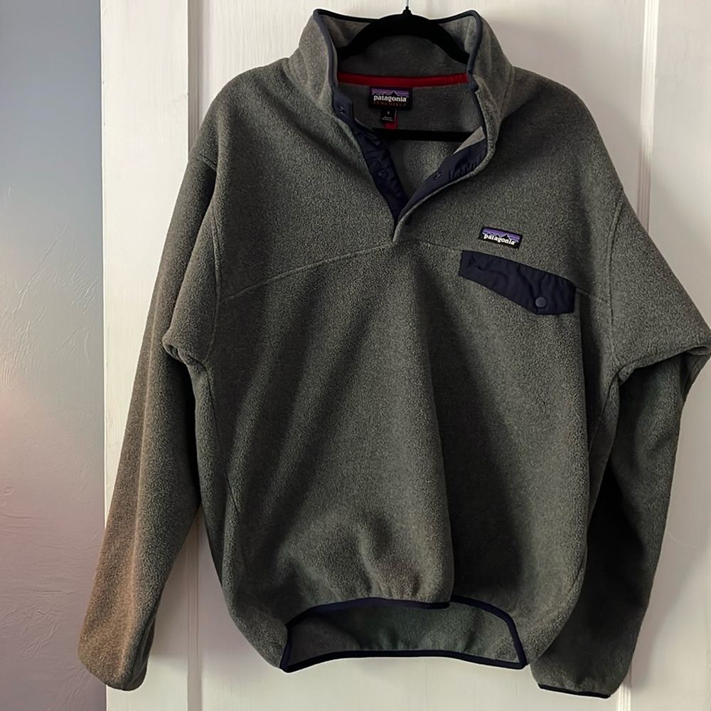 Gray Patagonia Fleece 3/4 Pullover